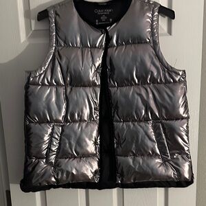 Calvin Klein Shimmering Silver Puffer Vest